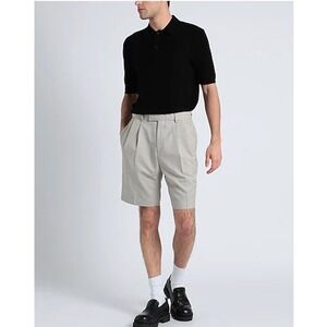 Topman Mens White Pleated Herringbone Cotton Shorts Size 28 New 133585925